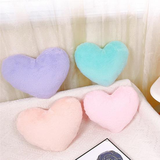 Plush Pillow Adorable Heart Shaped Cushion Soft Comfortable Fluffy Throw Pillow for Home Bedroom Decoration