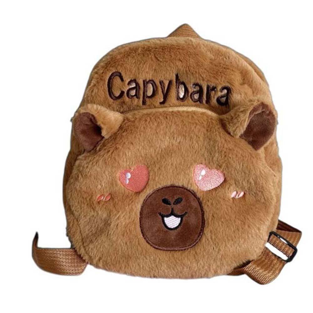 Вышитый Плюшевый Рюкзак Капибара PP Хлопок Большая Вместимость Школьная Сумка Мальчики