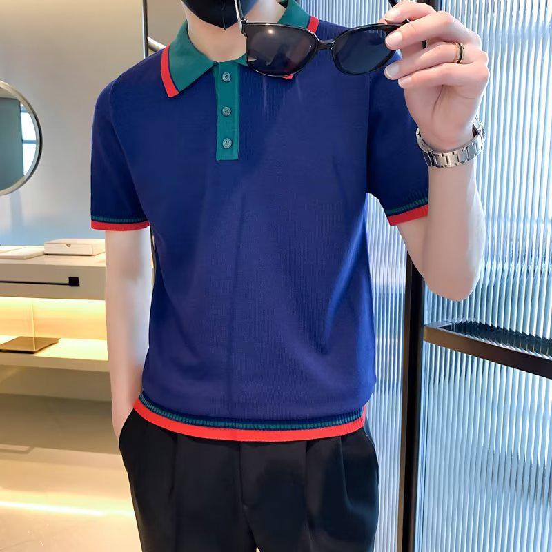 2023 Молодежная модная мужская летняя рубашка-поло в японском стиле
