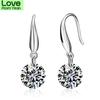 Sale 925 Silver Europe Feather Crystal Fashion Creative Cz Woman Earrings Love Micro Jewelry