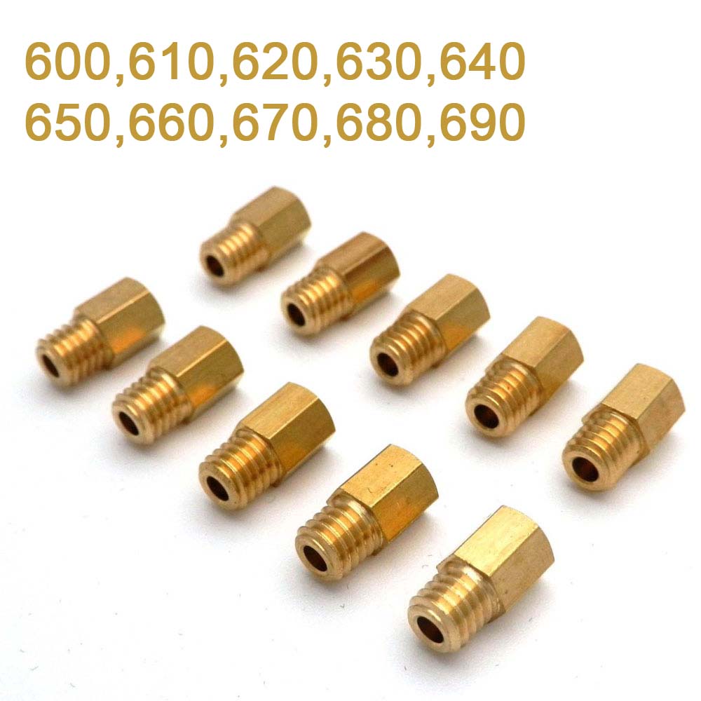 10pcs/lot Motorcycle Carburetor Large Hex Type Main Jets 5.2mm for MIKUNI 4/042 VM/TM/TMX RX100 AX100 TM24 27 28 18-1142