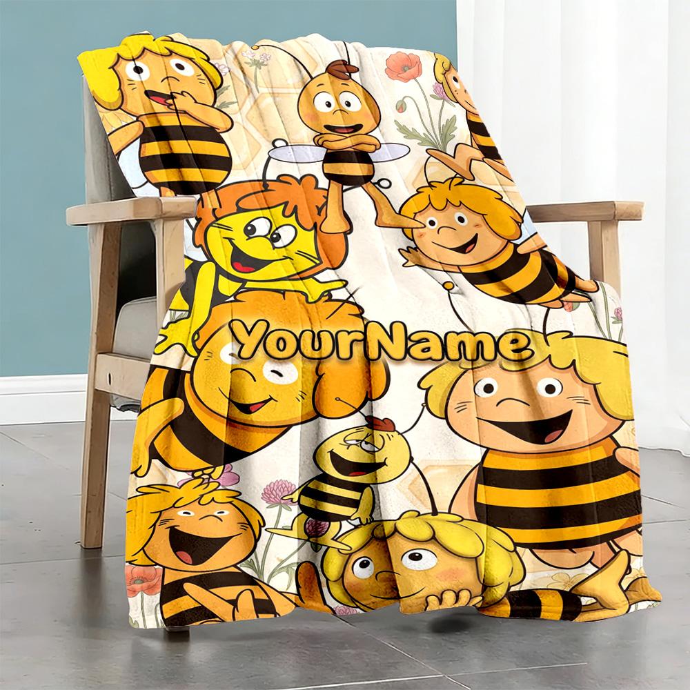 Biene Maja Personalized Text Blanket Lightweight Personalized Blanket Durable Comfort Throw For Bed Nap Picnics Office for All Occasions