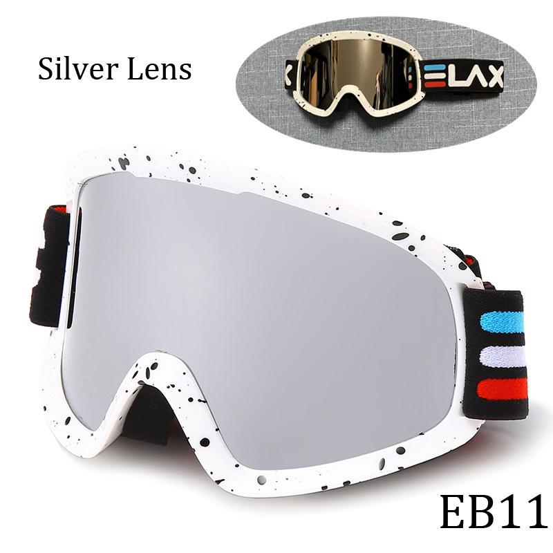 ELAX Brand New Double-Layer Anti-Fog Ski Goggles Outdoor Sports Three-Line Epoxy Full Coating Protective Goggles