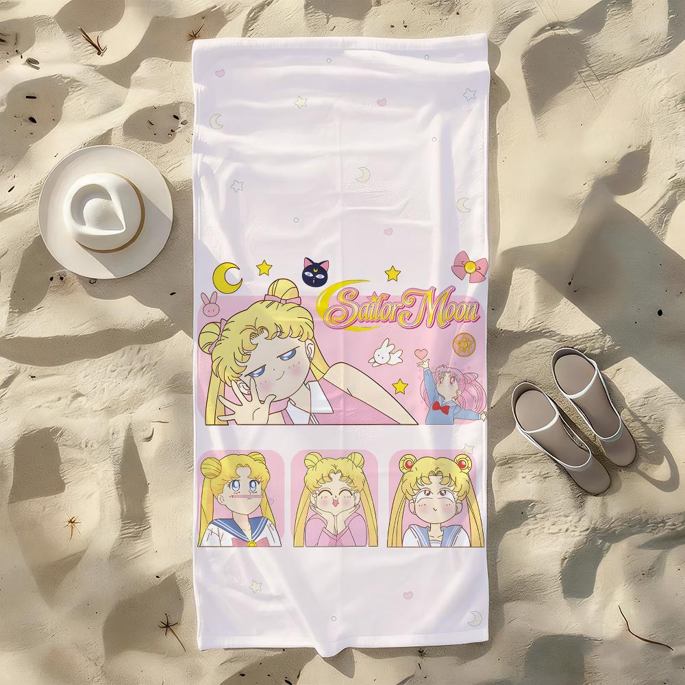 Комикс S-Sailor M-Moon Полотенце для плавания, йоги, спортзала, быстросохнущее, мягкое и приятное для кожи, пляжные полотенца, всесезонное