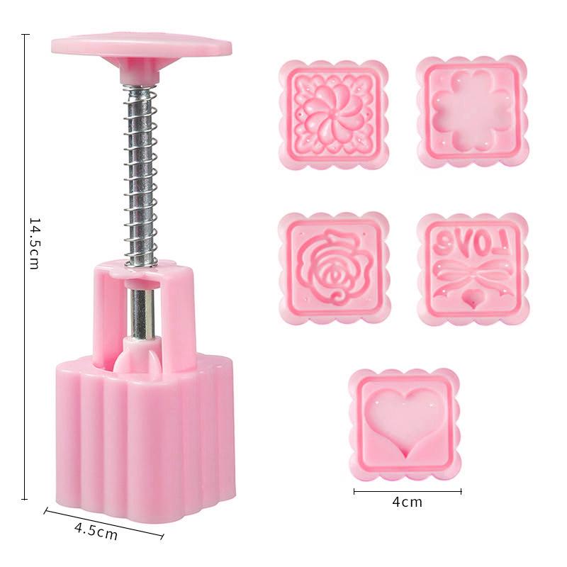 5Pcs/Set Chinese Style Mooncake Mold Hand Press Cake Mold Stamps Mid-Autumn Festival Pastry Mold Cake Decoration Baking Tools