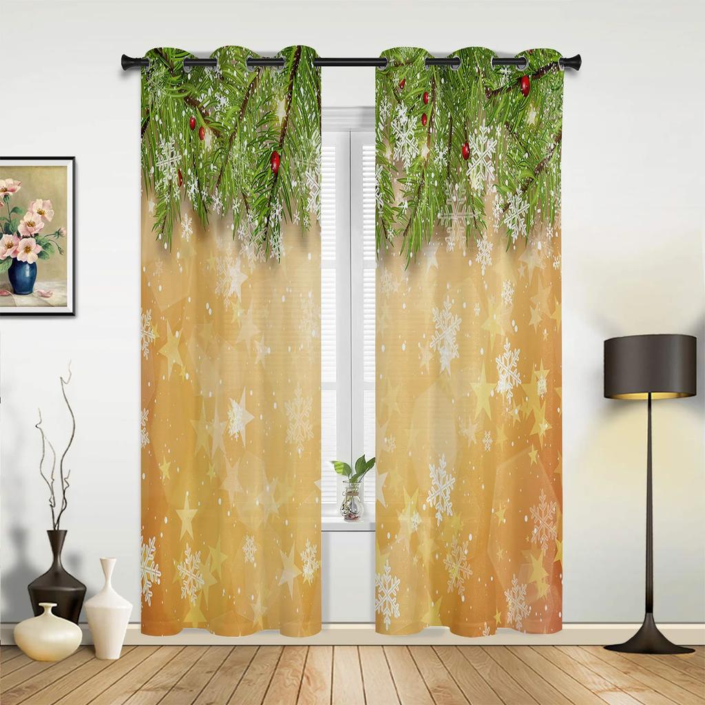 Рождественская комната Рождественская елка камин шторы для спальни гостиная шторы кухня детские окна занавески домашний декор