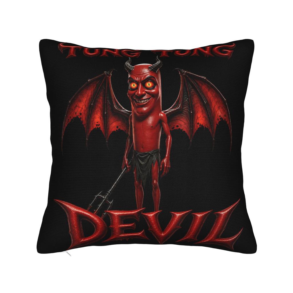 Funny Tung Tung Tung Sahur Italian Brainrot Meme Pillow Cover Comfy Cushion Cover Funny Pillow Case For Wedding Party Home Decor