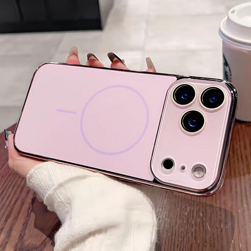 Магнитный чехол с матовым покрытием и линзой из кристалла для For Iphone 17 Air 16 1 14 13 12 11 Pro Max Plus Для чехла с беспроводной зарядкой