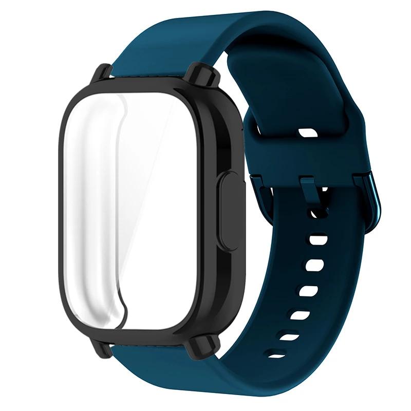 Защитный чехол+силиконовый ремешок для Xiaomi Redmi Watch 5 active/5 Lite Полное покрытие экрана ТПУ Мягкий чехол и дышащий спортивный ремешок
