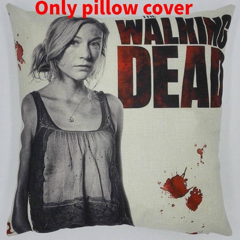 Премиальная серая льняная наволочка для диванной подушки Walking Dead для фанатов зомби-сериала 45x45 см