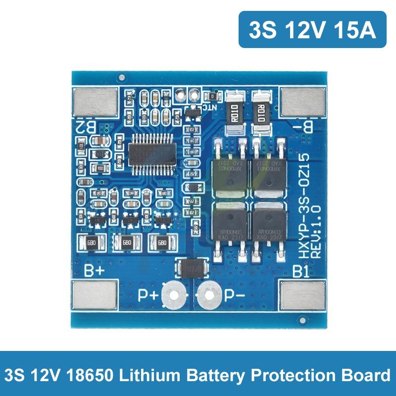 Плата защиты литиевых аккумуляторов 18650 BMS 3S 12V 15A 20A 25A 30A 11.1V 12.6V с защитой от перезаряда, балансировкой и контролем температуры