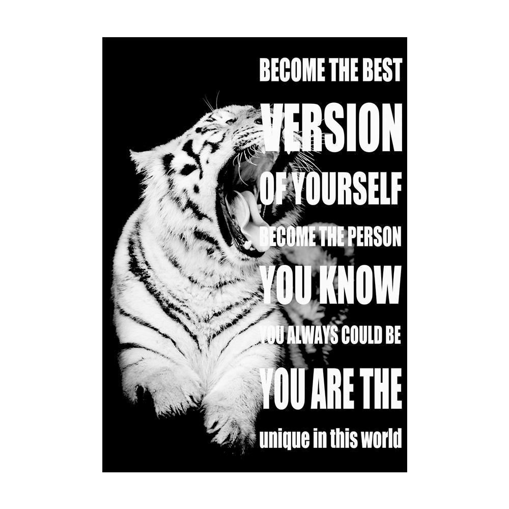 Мотивационный Черный Волк Лев Леопард Холст Картины Плакаты и Принты Вдохновляющие Цитаты Жизни Настенные Художественные Фотографии Гостиная Украшения Дома