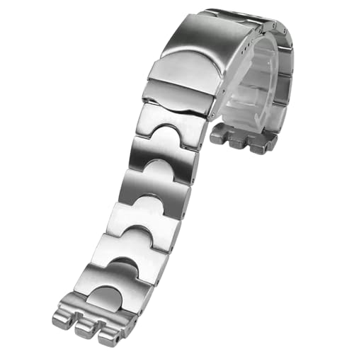 ZHUOLEI Запасной ремешок для часов из нержавеющей стали для часов Swatch 17 мм и 19 мм (Включает 3 шпильки, инструмент для снятия и коробку)