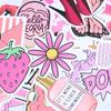 50 шт., мультяшные розовые наклейки для девочек, Diy, чемодан, ноутбук, гитара, велосипед, автомобильные наклейки