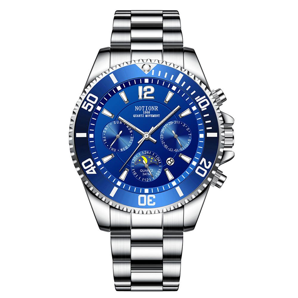 Men's Fashion watches Classic Quartz watch Fashion Business Sports Men's watch Stainless Steel watch Men's steel strap watch