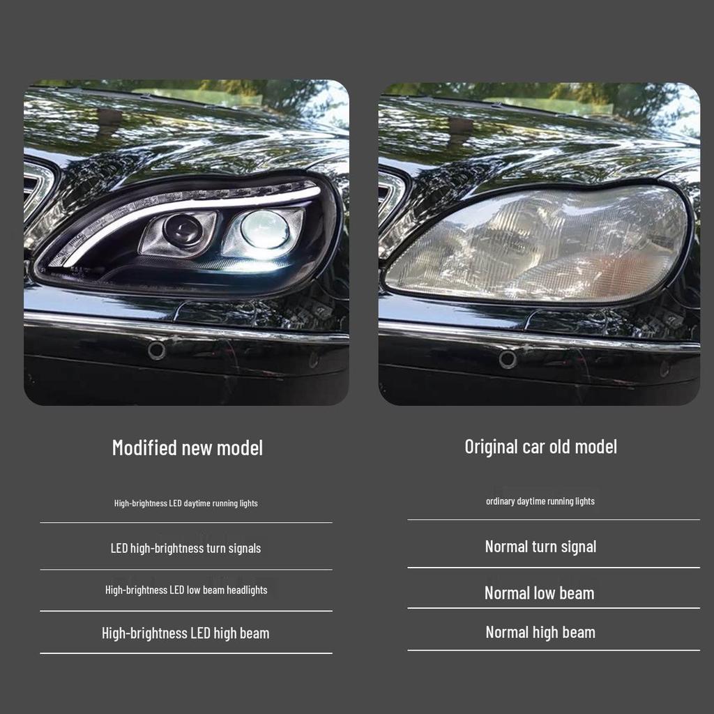 Светодиодная ксеноновая фара в сборе для Mercedes-Benz S-Class W220 1998-2005 с динамическими указателями поворота