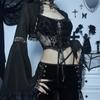 Ayollar Kuz Yangi Gotik Uslub Dantelli Qo'ng'iroq Yengli Bluzalar Toplar Gazli Uzun Yengli Palto Halloween Kostyumi