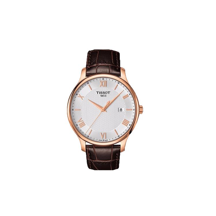 Tissot Коллекция Junya Кварцевый механизм Мужские часы Часы 42 мм Серебристый циферблат Корпус из нержавеющей стали Кожаный ремешок T063.610.36.038.00