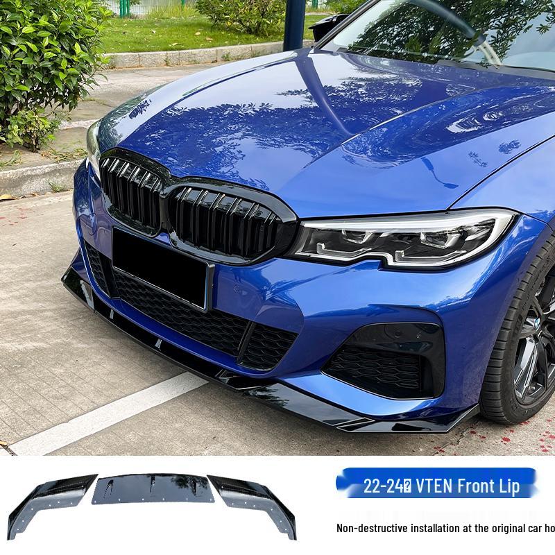 Комплект переднего сплиттера и бампера для BMW 3 серии 20-25 - Черный MP
