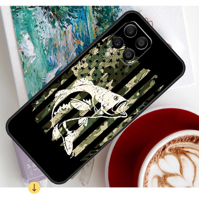 Bass Fishing Lake Fisherman Case For Samsung Galaxy M13 M16 M11 M21 M31 M20 M23 M54 M14 M34 M52 M32 M12 M36 M56 M15 M55