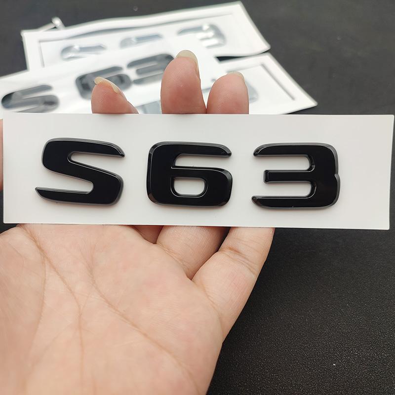 cxjva7 3D ABS Chrome S 63 Logo S63 Emblem Letters Sticker Car Trunk Badge Decal For S63 C217 Accessories