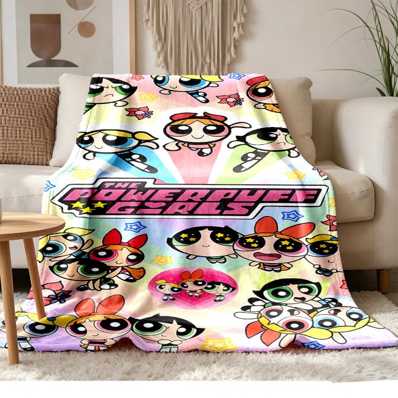 The Powerpuff Girls Soft and comfortable flannel Suitable for sofas living rooms outdoor camping travel and also makes a great anniversary gift