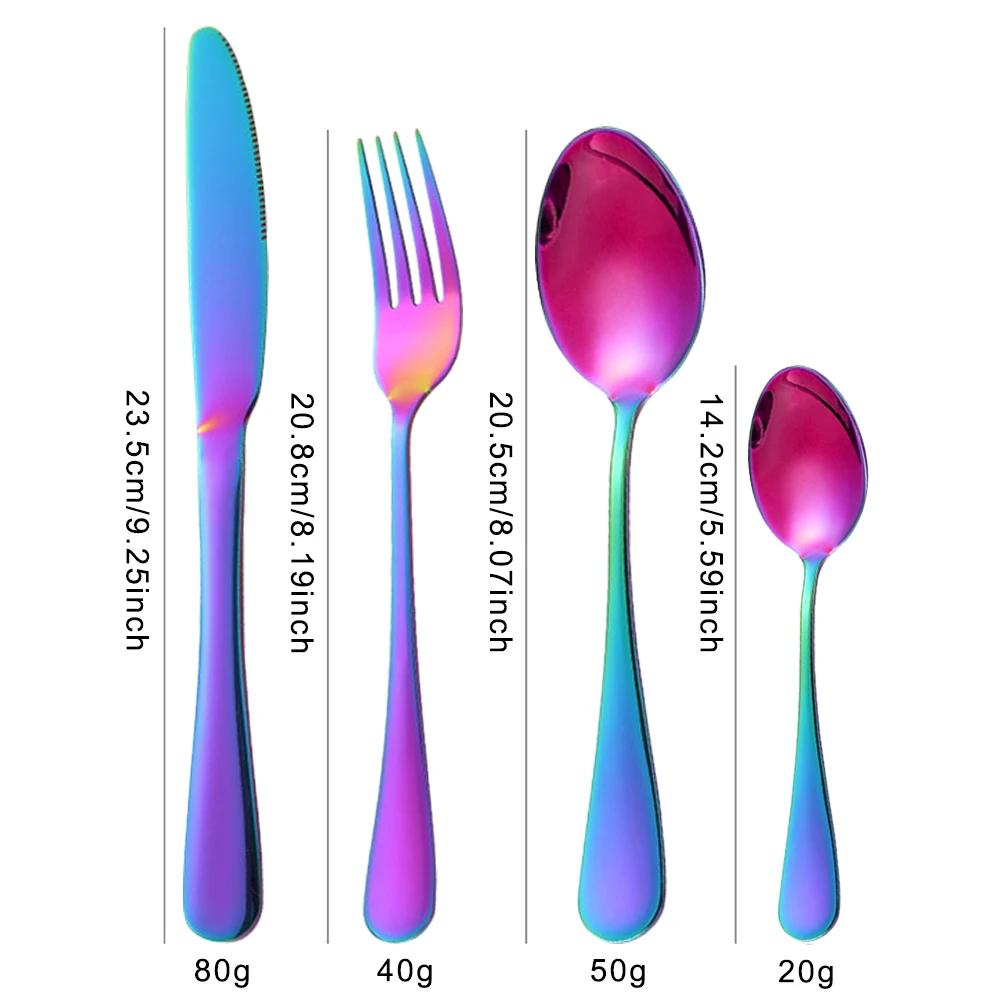 24Pcs Green Gold Tableware Set Stainless Steel Cutlery Kitchen Dinnerware Knife Fork Spoon Restaurant Wedding Flatware Set