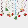 Креативные рождественские подвесные украшения для детей, школьные праздничные спиральные баннеры и треугольные флажки