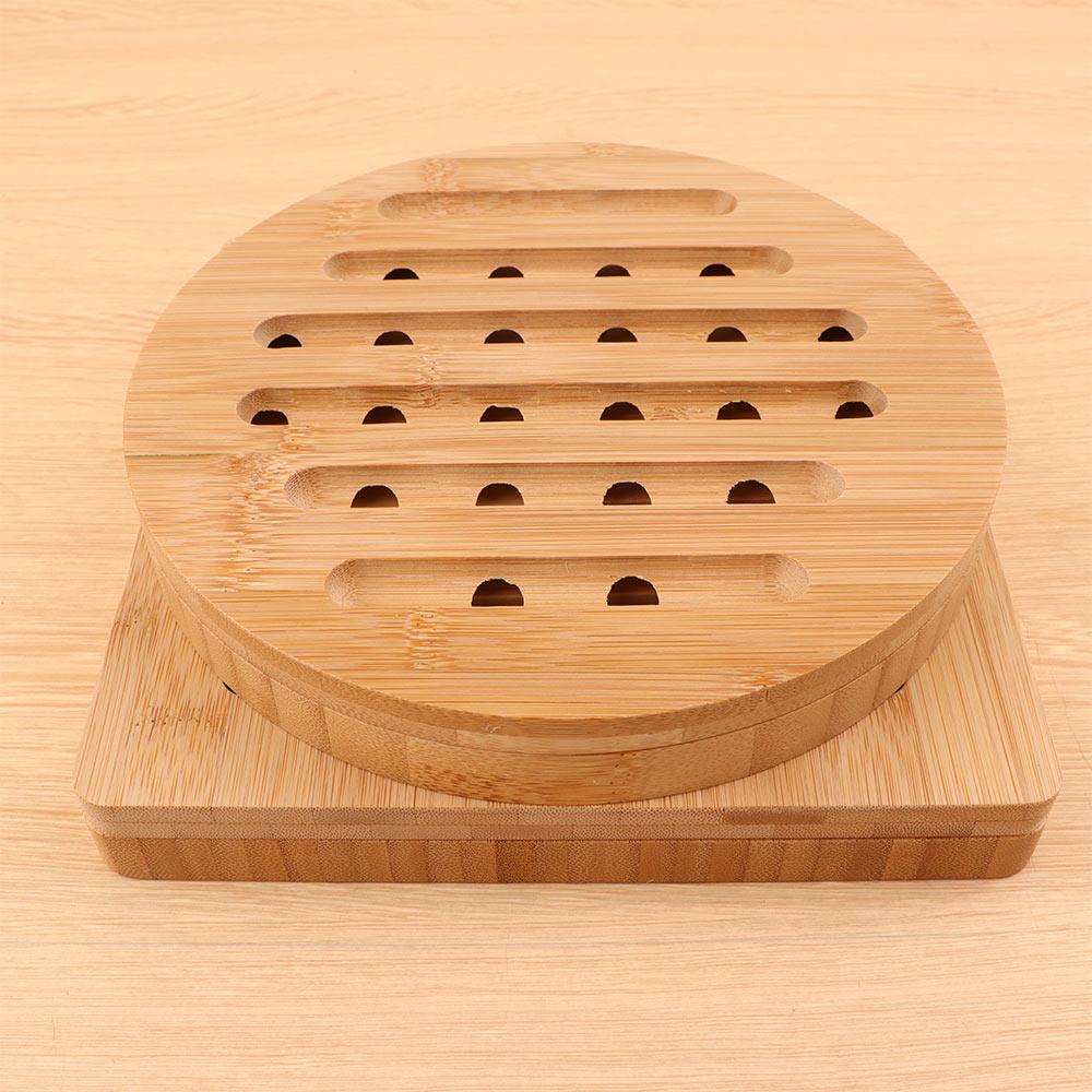 Hollow Eco-friendly Bamboo Natural Heat Resistant Dishes Holder Pot Trivet Pan Stand Insulation Mat