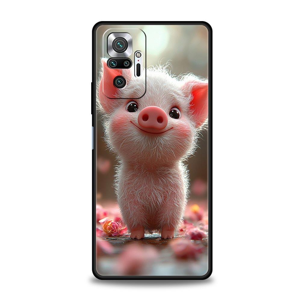 Милый чехол-накладка со свиньей для Redmi 14C 10C Note 15 14 13 12 10 11 K40 Pro Plus 5G Ударопрочный Мягкий ТПУ Корпус Fundas Capas Сумки