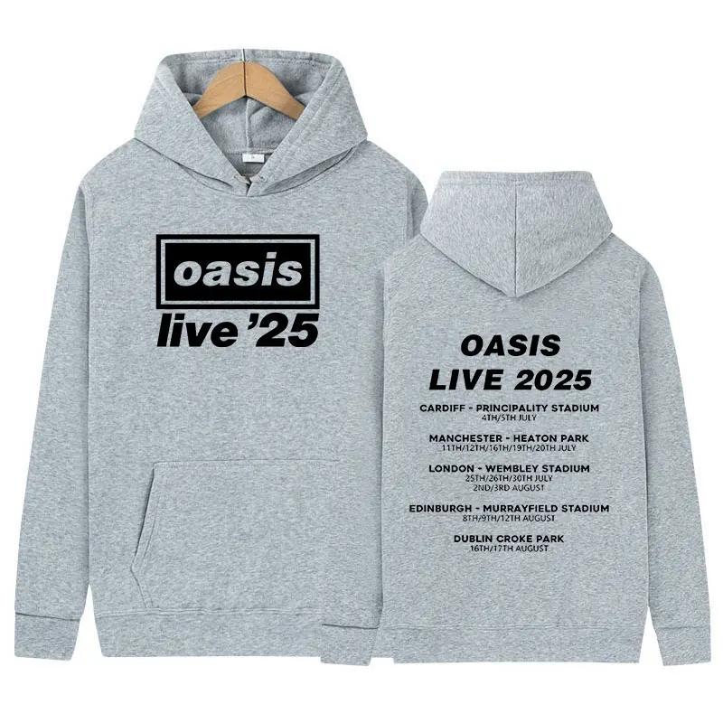 2025 Oasis Live 25 Tour Печатная зимняя мужская толстовка Ретро спортивный пуловер с длинным рукавом подходит как для мужчин, так и для женщин