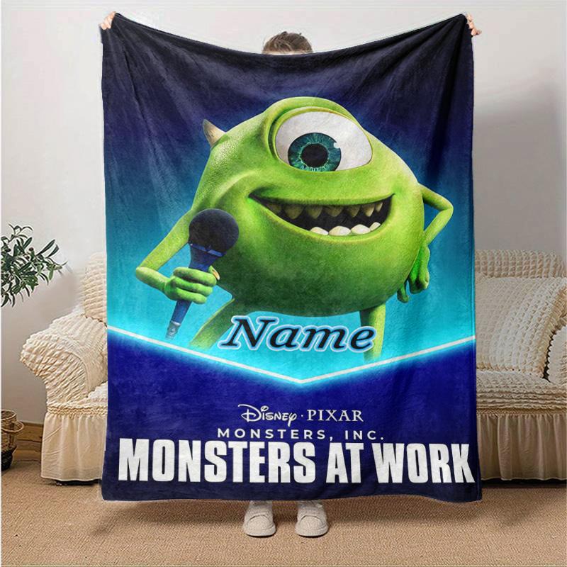 Custom 1pc Monsters Inc: Teamwork Triumphs Blanket, Soft And Comfortable Blanket, Casual Warm, Camping Travel Blanket, Birthday Gift Q910146