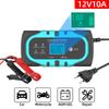 Car Motorcycle Battery Charger 12V 10A Auto Smart Battery Charger with LCD Touch Screen Display Pulse Repair Chargers Wet Dry Lead Acid