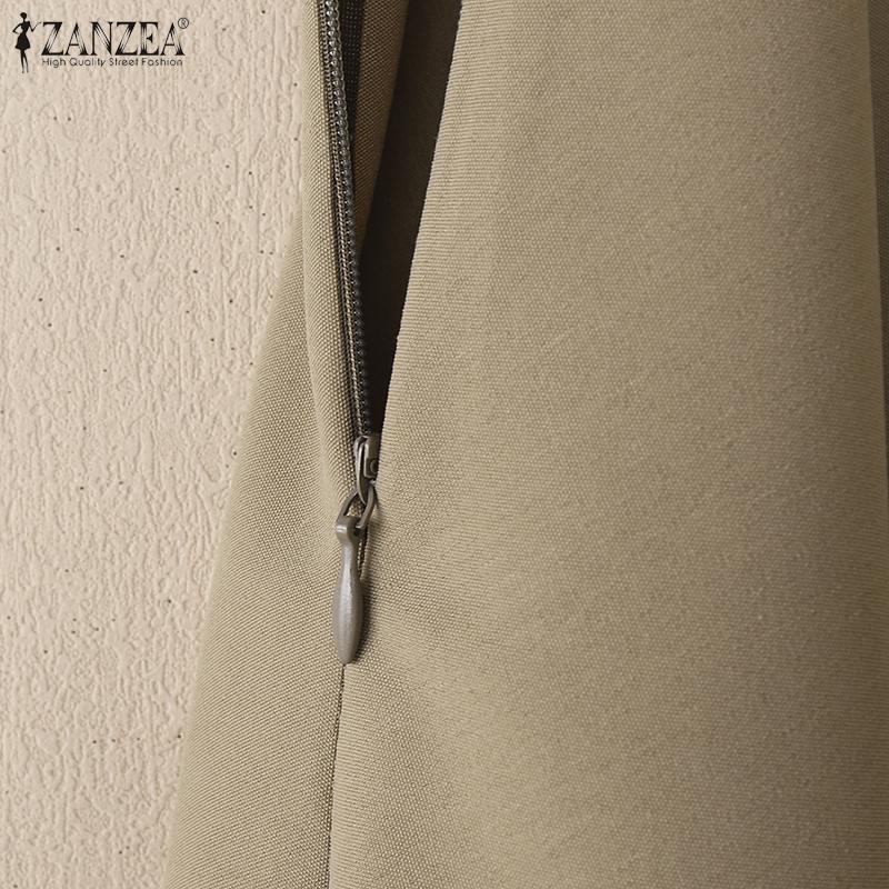 ZANZEA Женское летнее повседневное платье в стиле пэчворк с V-образным вырезом и коротким рукавом