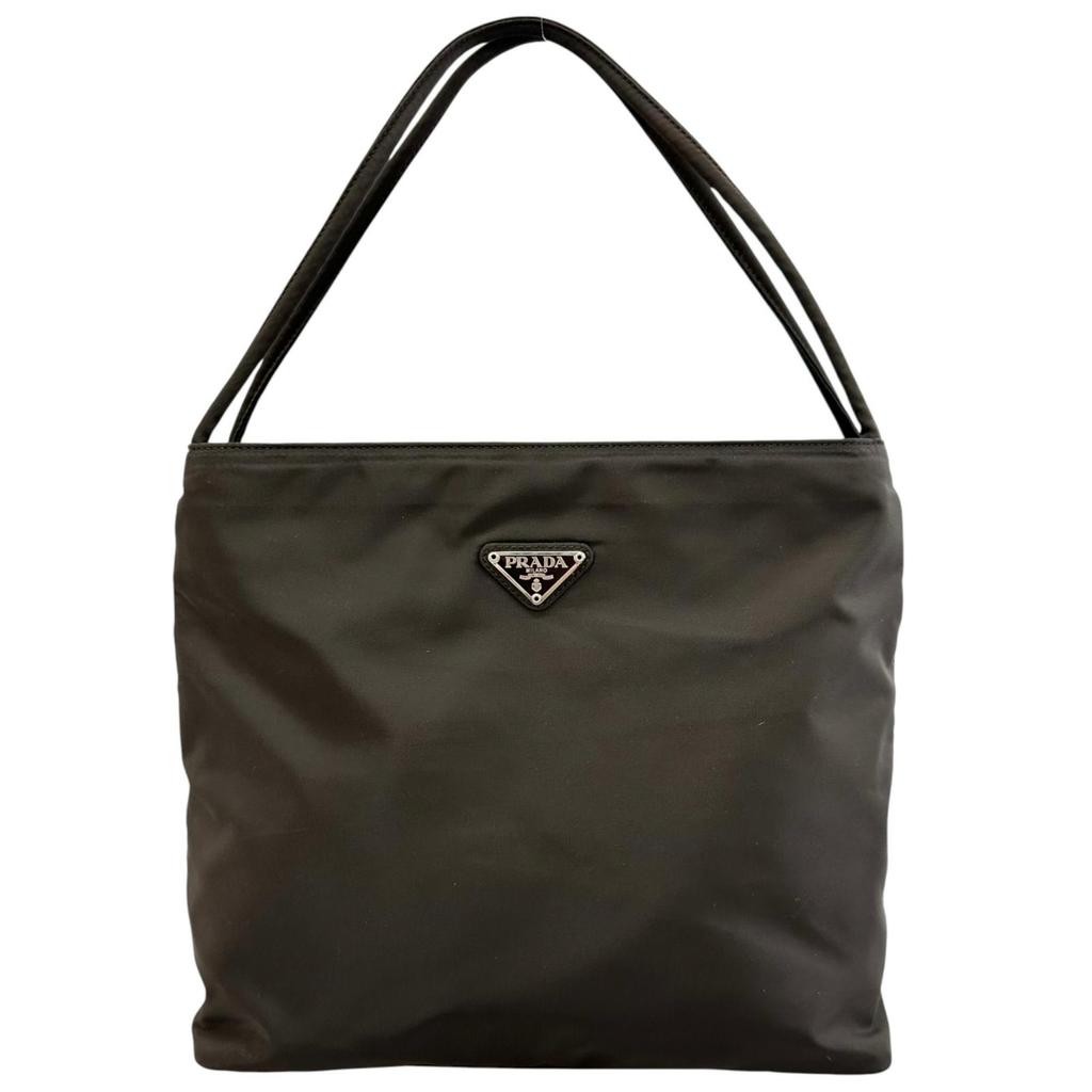PRADA Triangular logo B6242 Handbag black Women used