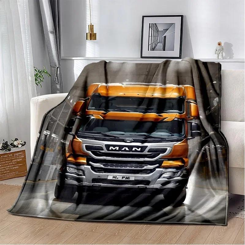 MAN Truck Logo D Printed Soft Flannel Throw Blanket for Bed Sofa Picnic Home Decor Bedroom Gift for Kids and Adults