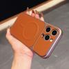 Премиальный кожаный магнитный чехол для iPhone 17, ударопрочный, с большим окном для 16 Pro Max