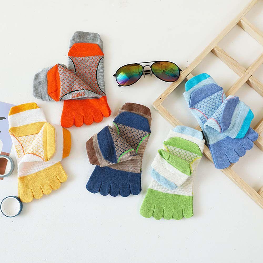 Matching Cotton Anti-slip Children Short Tube Socks Split Toe Socks Five-Finger Socks Kids Hosiery
