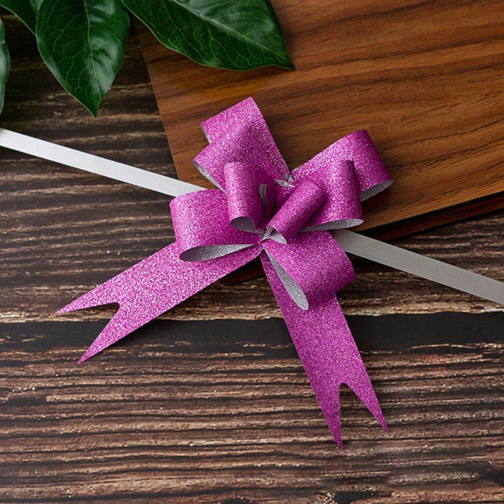 10 Pcs Solid Color Ribbon Pull Bow Gift Wrapping Ribbon Strings Party Decor Ribbons Flower