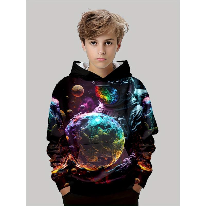 Kids Clothes Boys Hoodies Long Sleeve Fashion 3D Astronauts Print Children Spring Fall Clothes Casual Outdoor Boys Clothes Tops