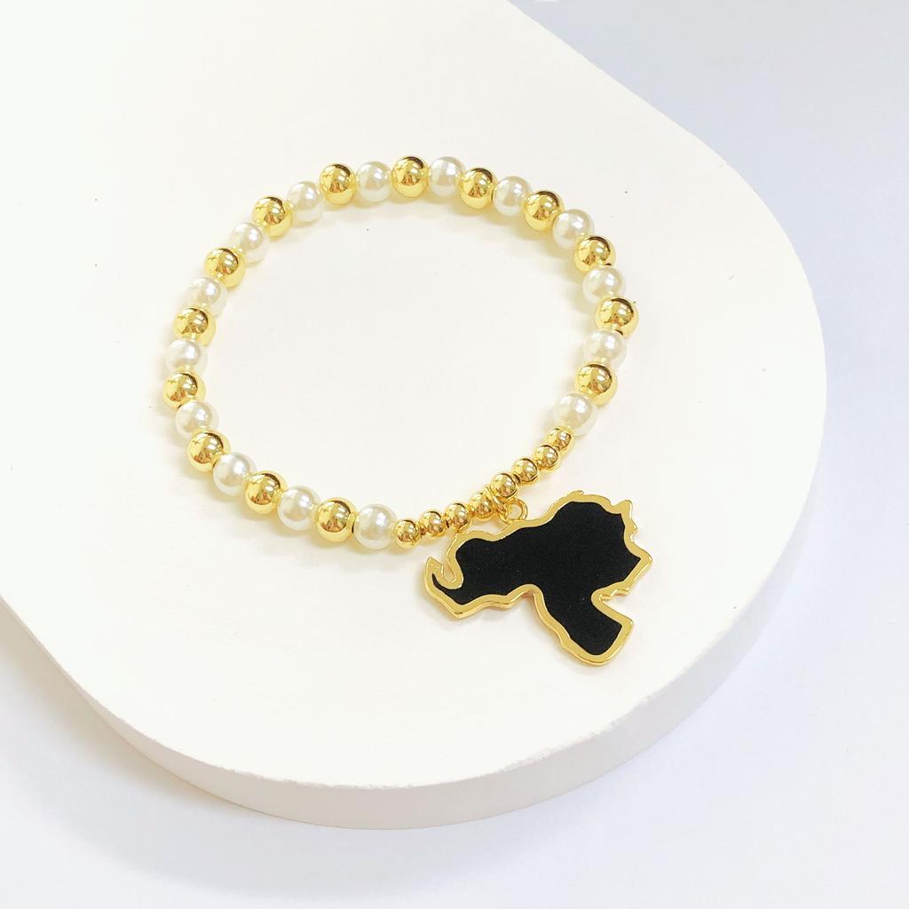 Hot Sale Venezuela Dominican Mexico Map Flag Pearl Chain Bracelet Simple For Man Woman Party Birthday Jewelry National Day Gift