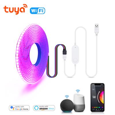 DC5V COB USB светодиодная лента Tuya Smart Life WiFi с регулируемой яркостью FOB RGB лента с высокой яркостью Подсветка телевизора Декор для комнаты Alexa Google