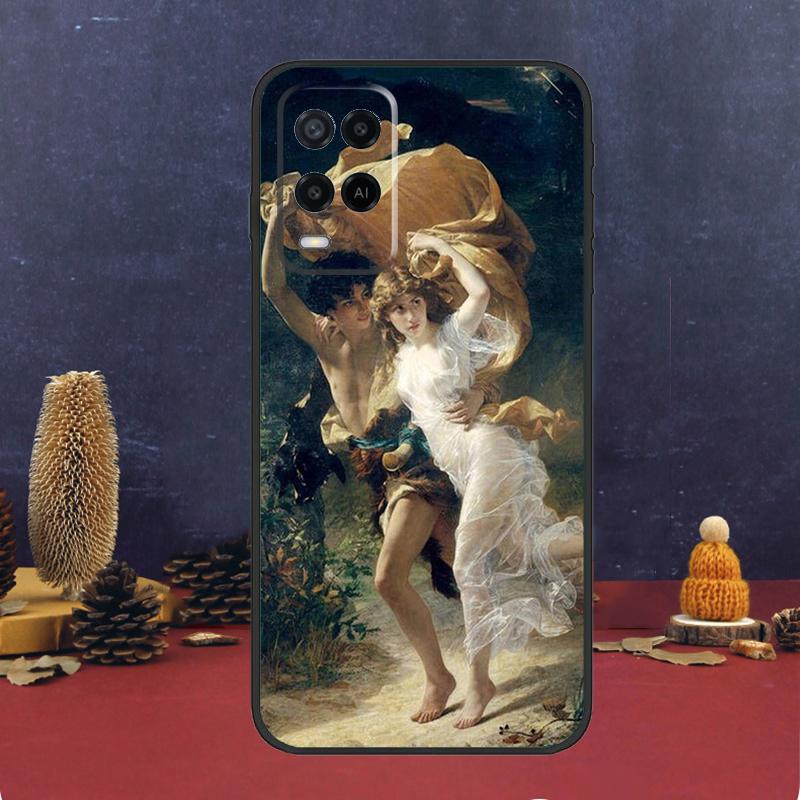Кейс для телефона в стиле Ренессанс для Oppo A80 A60 A40 A78 A98 A58 A38 A18 A54 A74 A94 A96 A76 A16 A15 A17 A57 A5 A6 Pro
