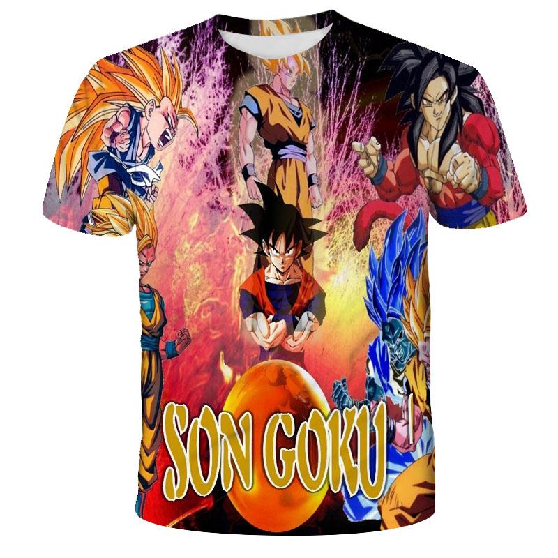 Футболка Dragon Ball для детей, футболки, аниме-фигурки, футболка Son Goku Super Saiyan, футболки для мальчиков, детская одежда, летняя одежда с коротким рукавом