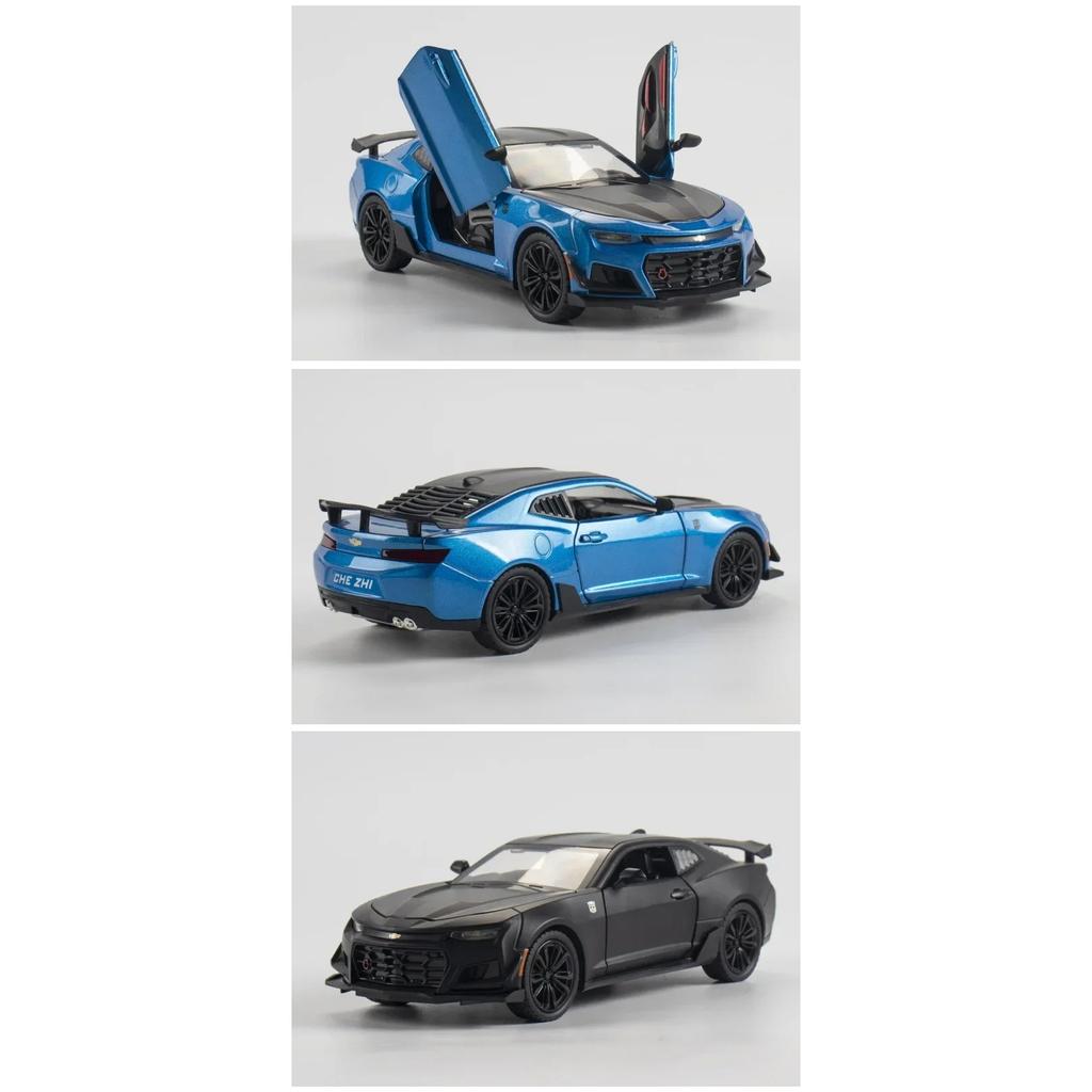 1/24 Chevrolet Camaro Alloy Die Cast Camaro Sports Car Model Toy Vehicle Simulation Sound Light Pull Back Collection Toys for Children Gifts