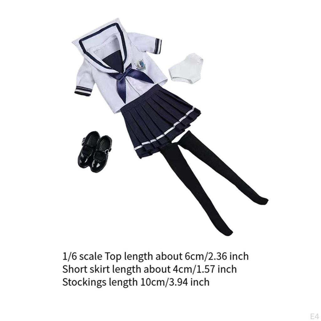1/6 женский школьный комплект одежды топ с короткими рукавами стильное нижнее белье одежда для фигурок