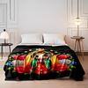 "Colorful Virgin Mary Cartoon with Roses Design Flannel blanket for bedroom, living room, sofa, and nap sofas"