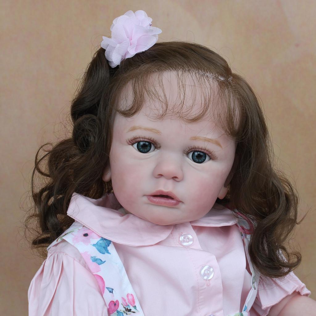 BZDOLL, 60 см, мягкая силиконовая кукла Reborn с 3D-краской для малышей, игрушка для девочек, как настоящая, 24 дюйма, длинные волосы, принцесса Тайра Бебе Бонека