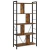 Bookcase, Bookshelf, 5-Tier Living Room Bookcase, Industrial Storage Shelf With Open Compartments For