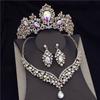 Комплекты ювелирных изделий принцессы невесты для женщин, модные диадемы, свадебные комплекты ожерелий, короны, серьги, свадебные комплекты ожерелий, пышные украшения